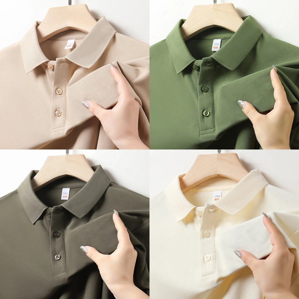 Men's Solid Color Casual Fashion Short Sleeved POLO T-Shirt (Pack of 4)