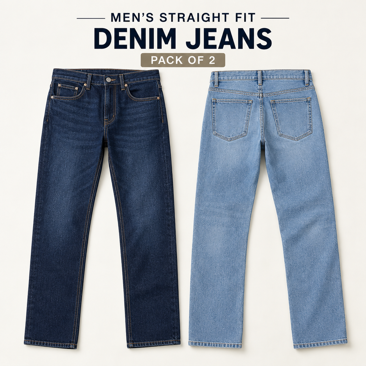 Timeless Straight Fit Jeans – Pack of 2